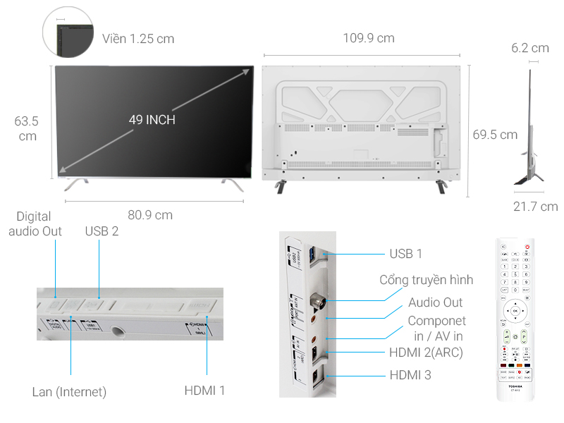 Smart Tivi Toshiba 49 inch 49U9650
