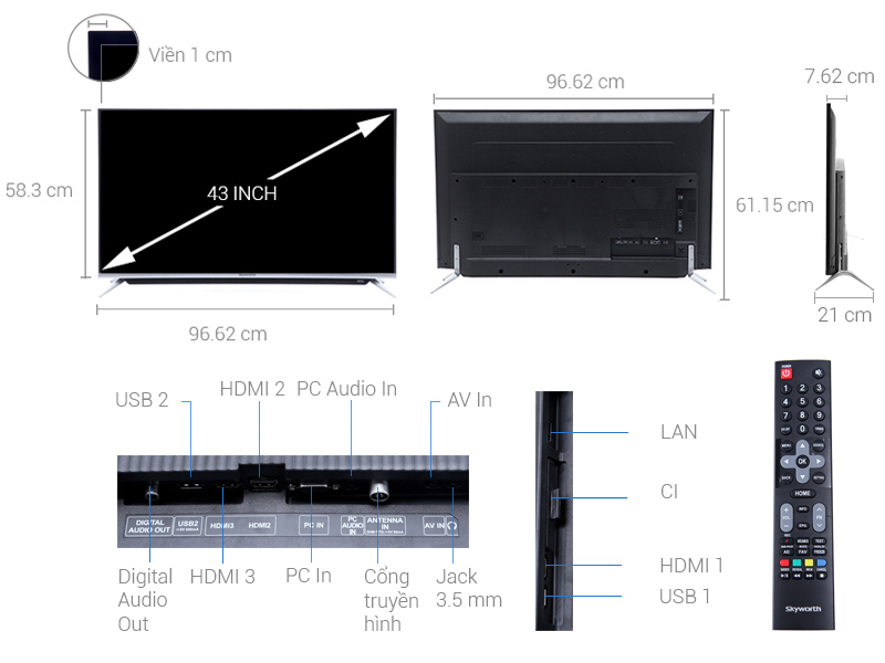 Tivi Skyworth 43 inch 43G6