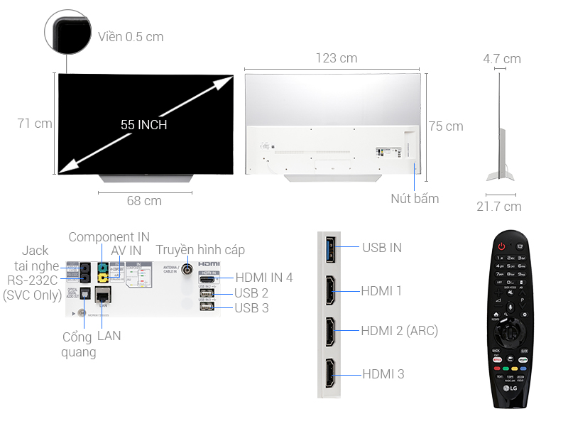 Smart Tivi OLED LG 4K 55 inch 55C7T