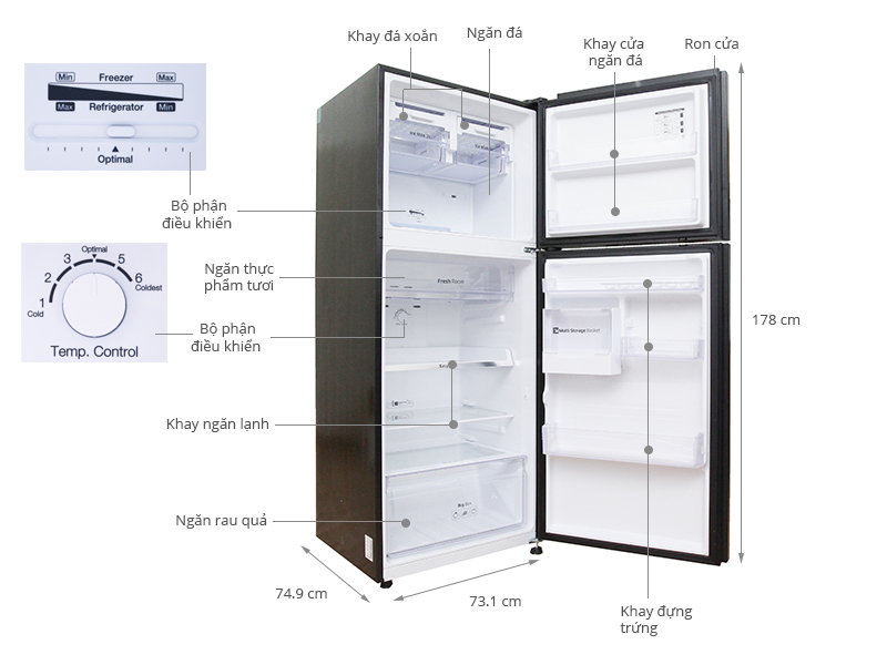 Tủ lạnh Samsung 363 lít RT35FAUCDGL