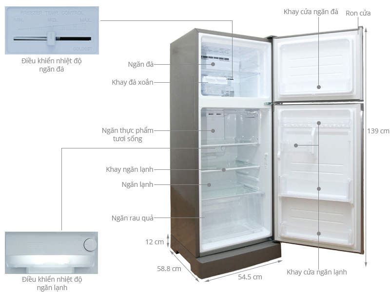 Tủ lạnh Sharp 196 lít SJ-212E