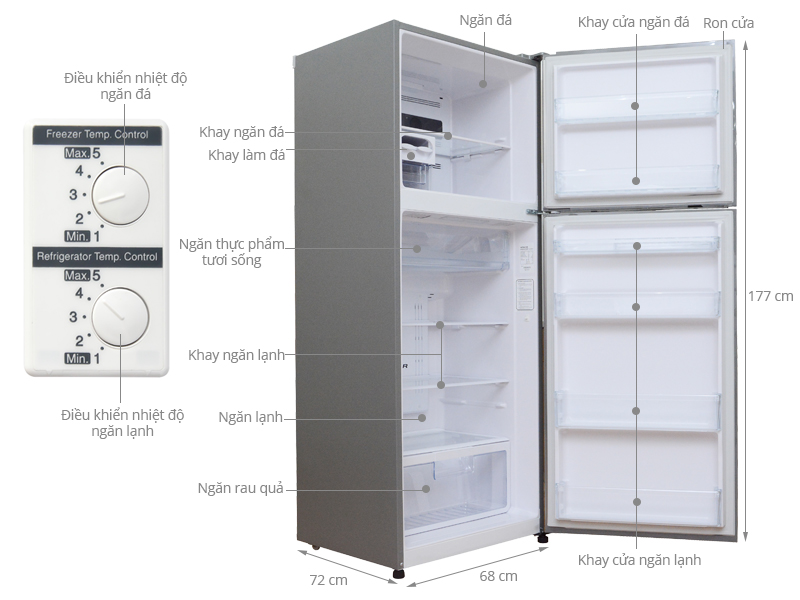 Tủ lạnh Hitachi 395 lít R-V470PGV3 INX
