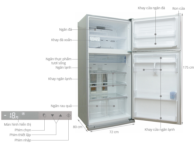 Tủ lạnh Sharp SJ-P585G (SL) 585 lít