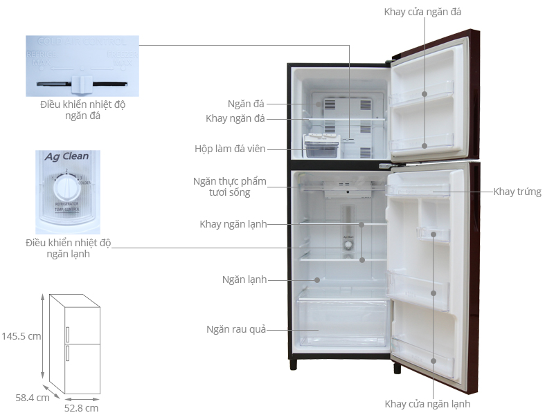 Tủ lạnh Panasonic 210 lít NR-BN211GRVN