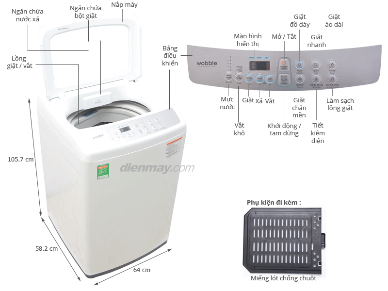 Máy giặt Samsung 7.2 kg WA72H4200SW/SV