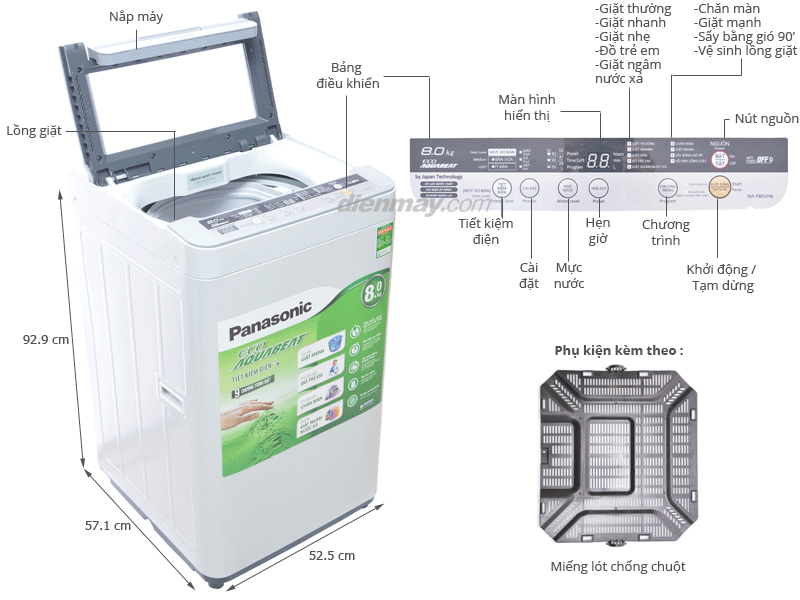 Máy giặt Panasonic NA-F80VH6HRV 8kg