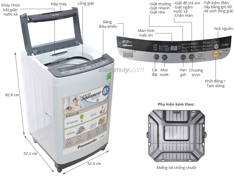 Máy giặt Panasonic NA-F85S5HRV 8.5kg