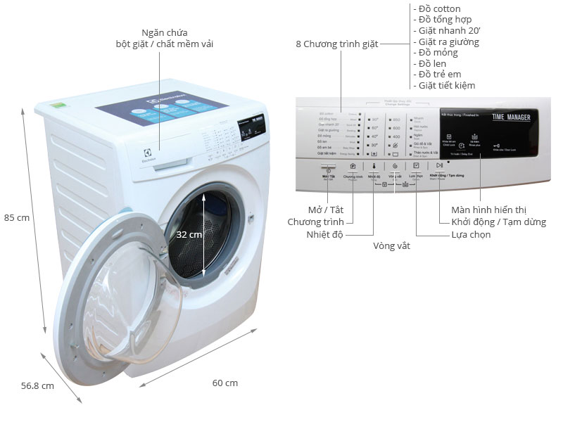 Máy giặt Electrolux 10 kg EWF10843