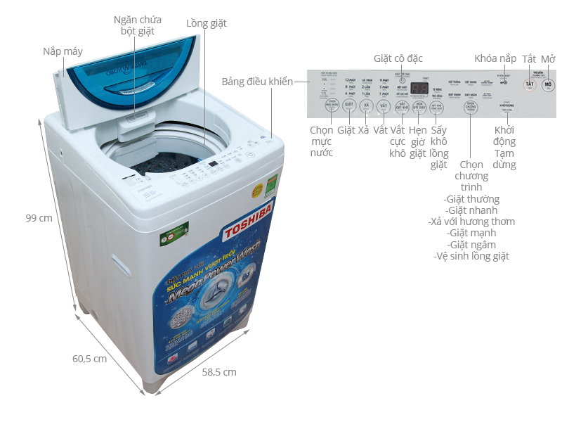Máy giặt Toshiba 8.2 kg AW-F920LV WB