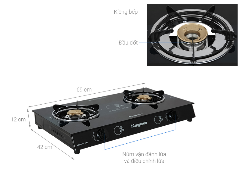 Bếp ga đôi Kangaroo KG207G