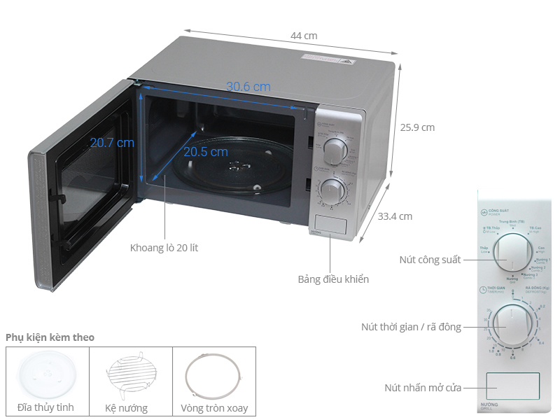 Lò vi sóng Sharp R-G226VN-M 20 lít