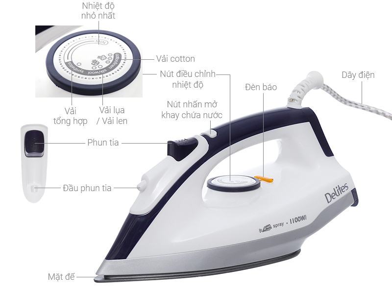 Bàn ủi khô Delites BUK01 Màu Tím