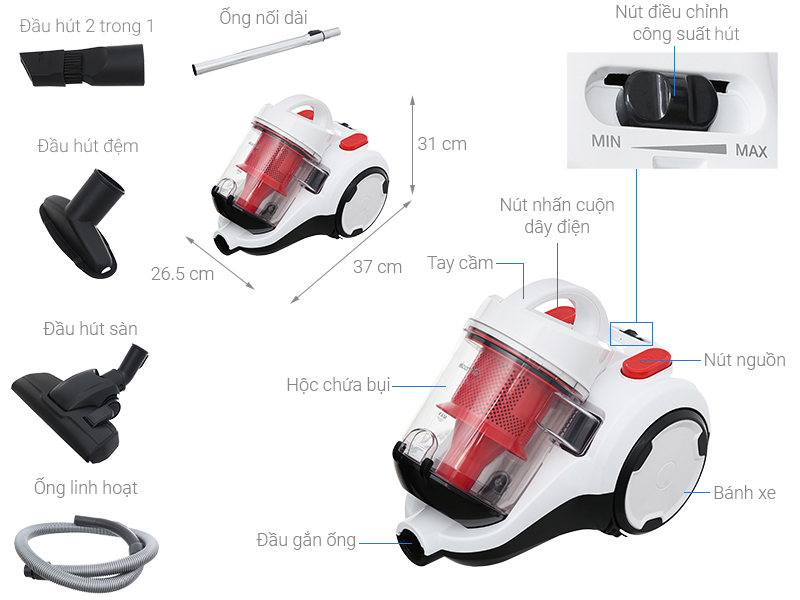 Máy hút bụi dạng hộp Deerma DEM-TJ310W