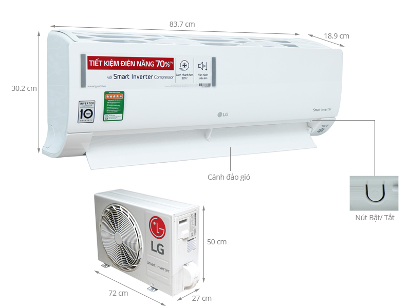 Máy lạnh Inverter LG 1 HP V10APQ