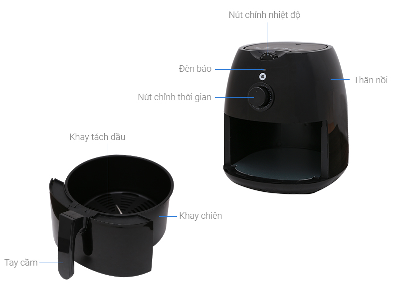 Nồi chiên không dầu Mishio MK40 1350 W