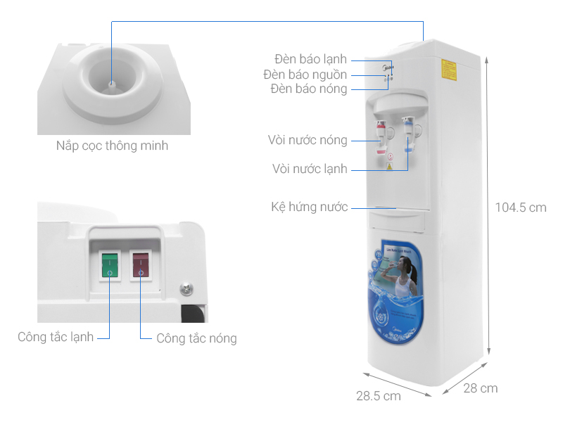 Cây nước nóng lạnh Midea MYL 1031S