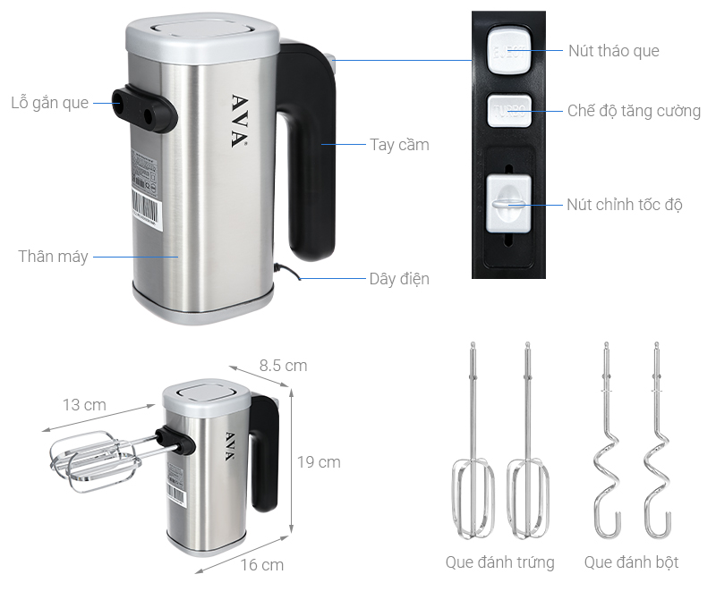 Máy đánh trứng AVA HM-167