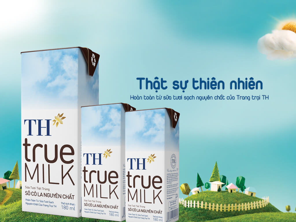 Lốc 4 hộp sữa tươi tiệt trùng socola TH true MILK 180ml Dịch Vụ Bách