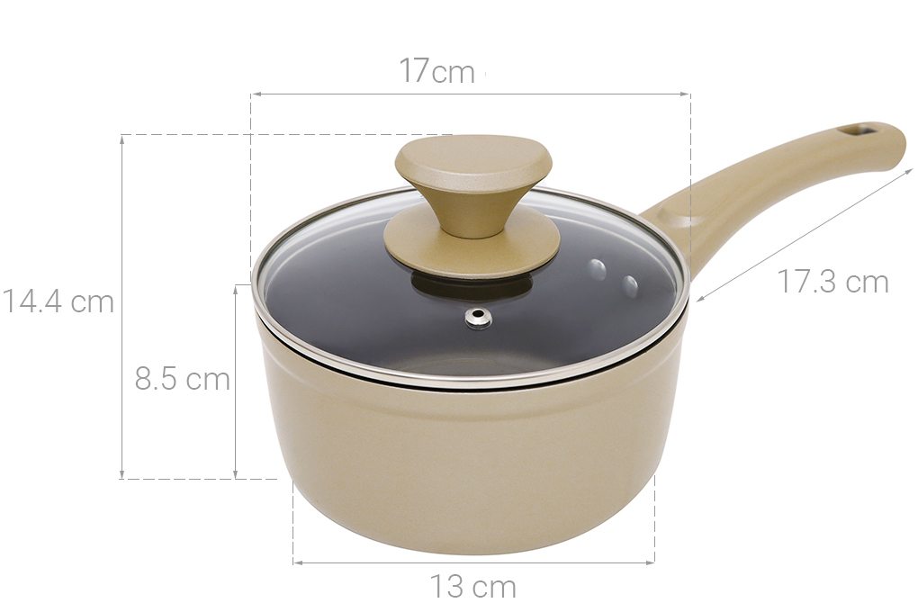 Quánh nhôm chống dính nắp kính 17 cm DMX QE