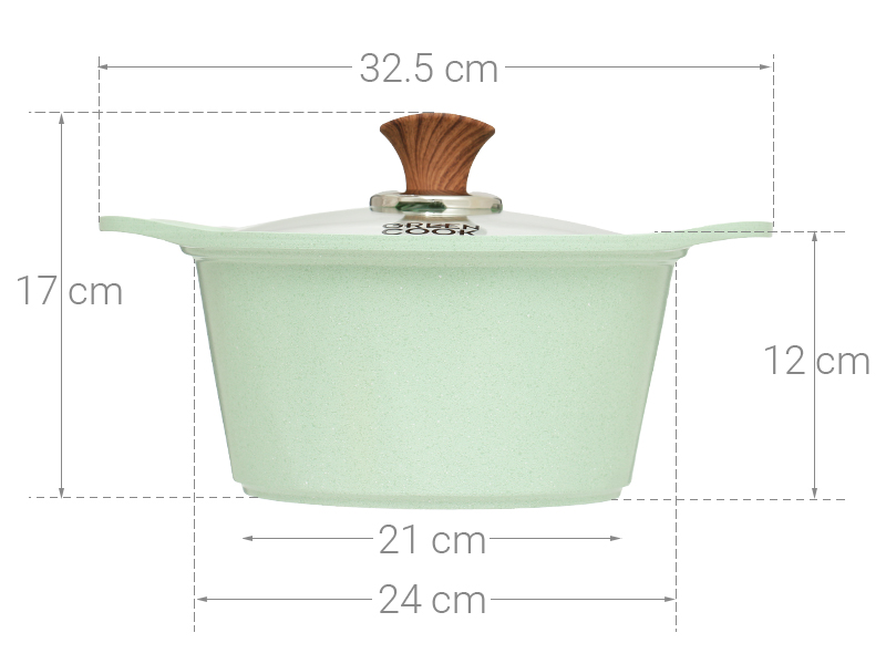 Nồi Ceramic nắp kính 24 cm Green Cook GCS05-24IH