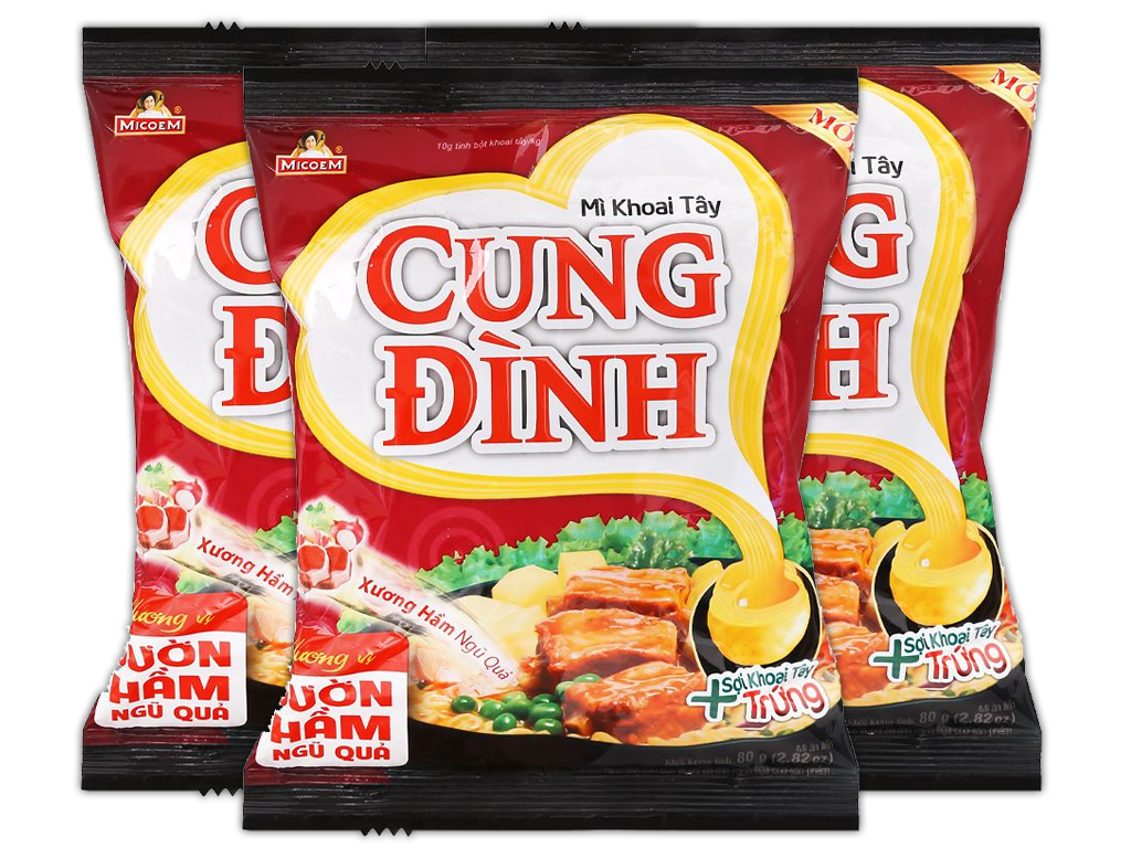 Combo 3 gói mì Cung Đình sườn hầm ngũ quả 80g Bách hóa XANH