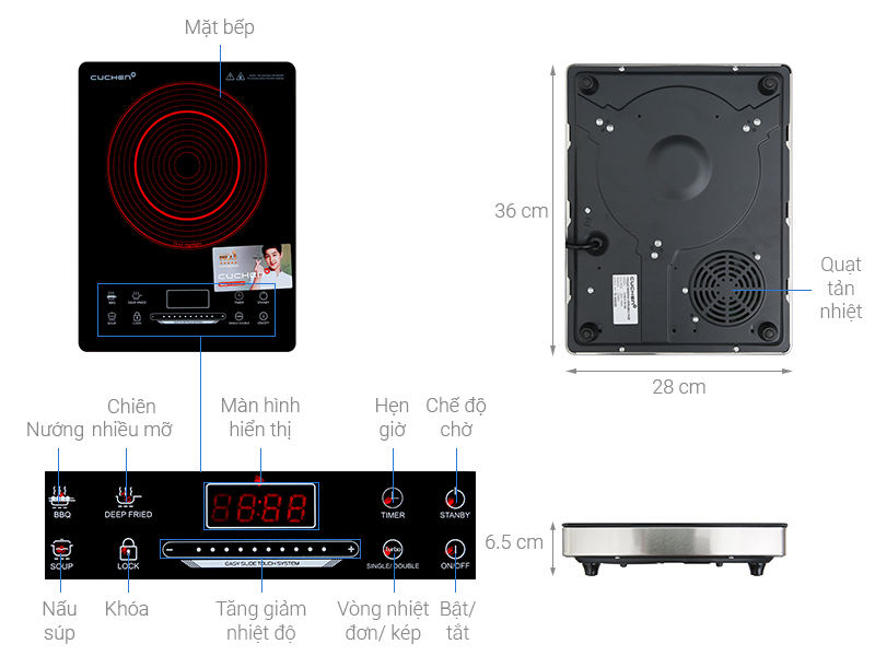 Thông số kỹ thuật Bếp hồng ngoại Cuchen CHR-F161VN