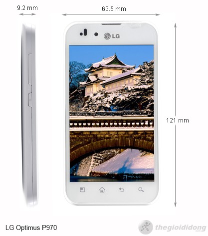 Kích thước của LG Optimus P970