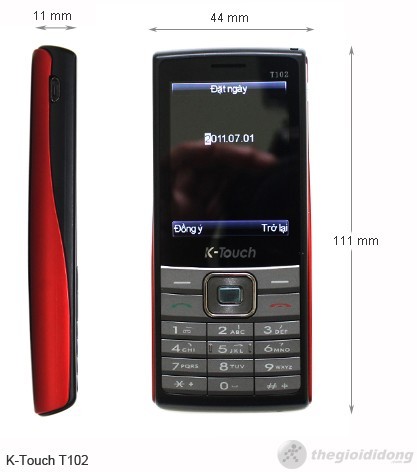 Kích thước của Ktouch T102