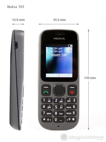 Nokia 101 kích thước