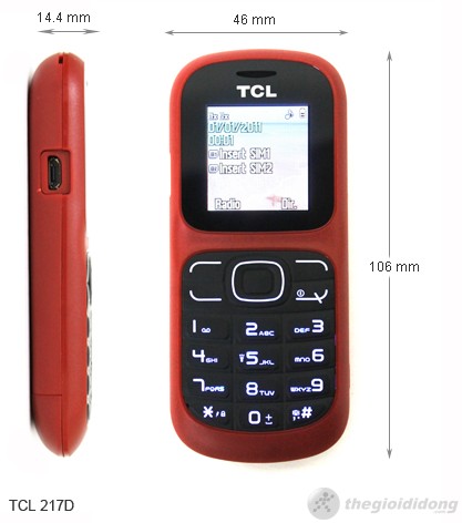 Kích thước TCL 217D Kích thước TCL 217D