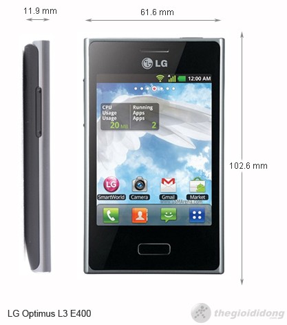 Lg optimus l3 e400 kích thước