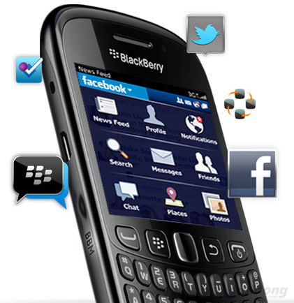 truy cập mạng xã hội bằng BlackBerry Curve 9220