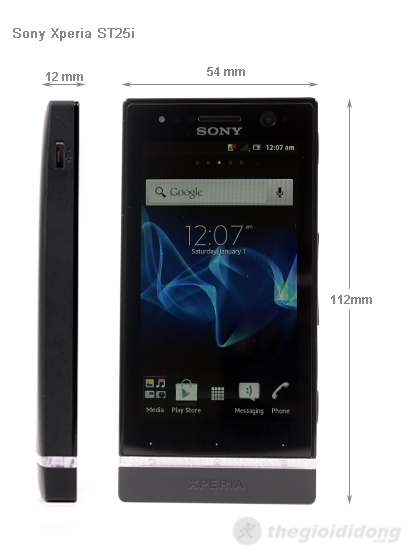 Sony Xperia ST25i kích thước