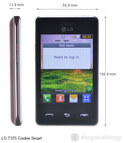 LG T375 Cookie Smart Kích thước