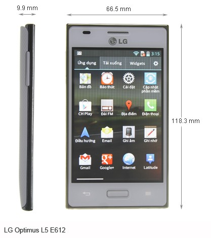 Kích thước của LG E612