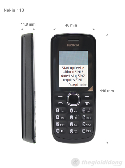Nokia 110 kích thước