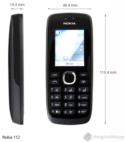Nokia 112 kích thước