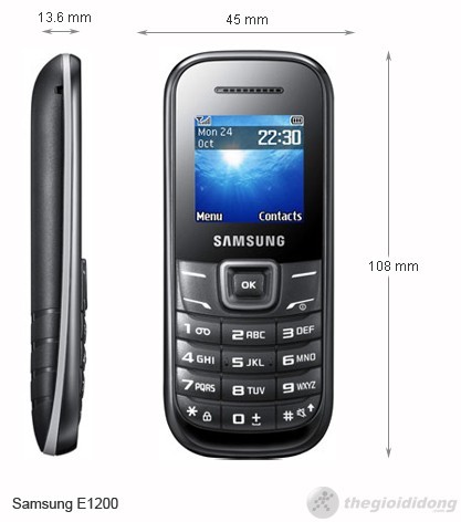 Kích thước của Samsung E1200