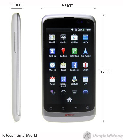 Điện thoại cảm ứng SmartWorld kích thước