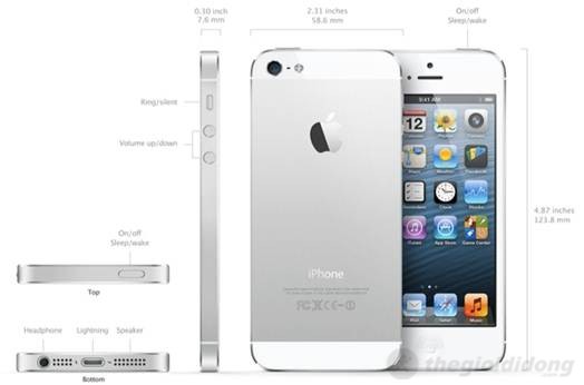 iPhone 5 có thiết kế nguyên khối, được gia công rất tỉ mỉ 