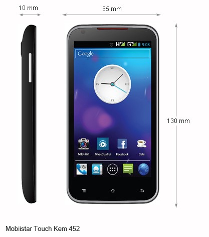 Kích thước của Mobiistar Touch Kem 452