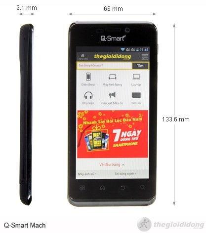 Kích thước của Q-Smart Miracle Mach