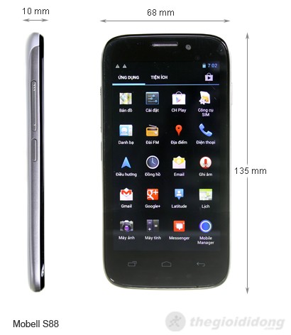 Mobell S88 kích thước