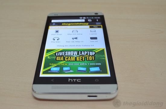 HTC One có góc nhìn màn hình rộng