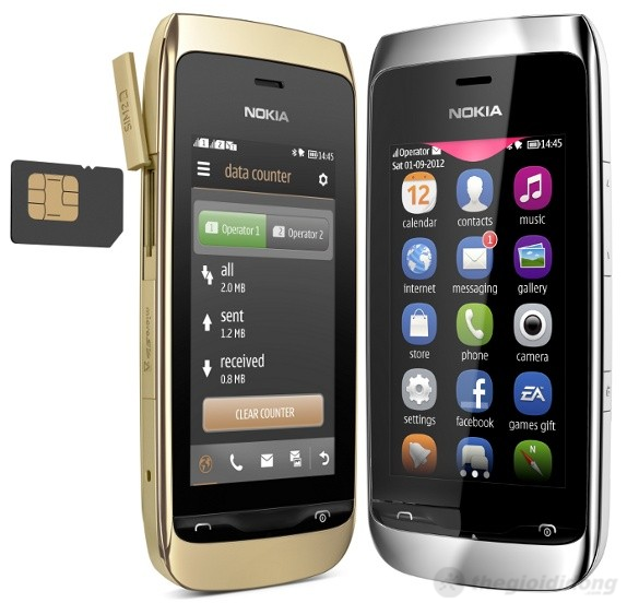 Nokia Asha 307 hỗ trợ 2 sim 2 sóng