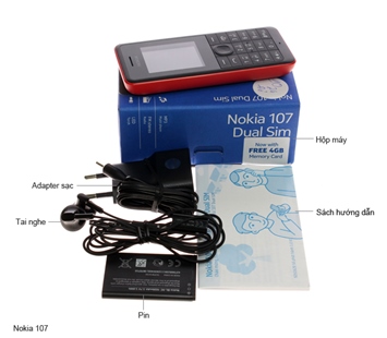 Nokia 107 - 2 sim 2 song - THẺ NHỚ 4G - giá tốt nhất thị trường