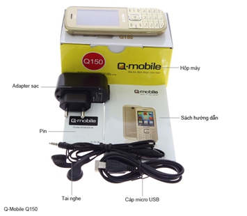 QMobile Q150 màu bạc, mới 100%. Giá 350k.