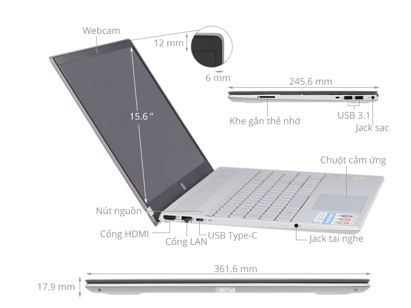 HP Pavilion 15 cs2120TX i5 8265U/8GB/1TB/2GB MX130/Win10 (8AG58PA)