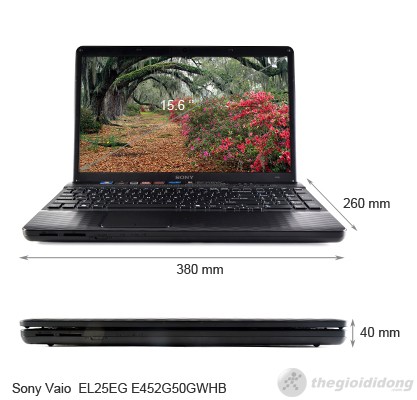 Kích thước của Sony Vaio EL25EG