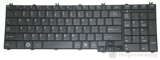 Bàn phím full - size của Toshiba Satellite L755